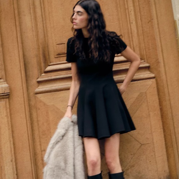 Zara NWT godet mini dress ZW Collection 9351/281 - Picture 8 of 8